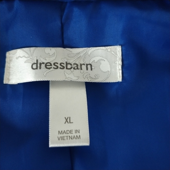 Dress Barn Blue Lightweight Cotton Spandex Open Front Jacket XL - Picture 6 of 10